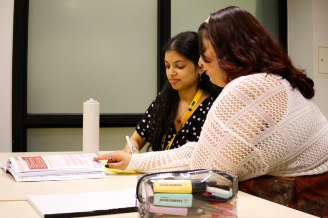 NSEMM tutor collaborating with student