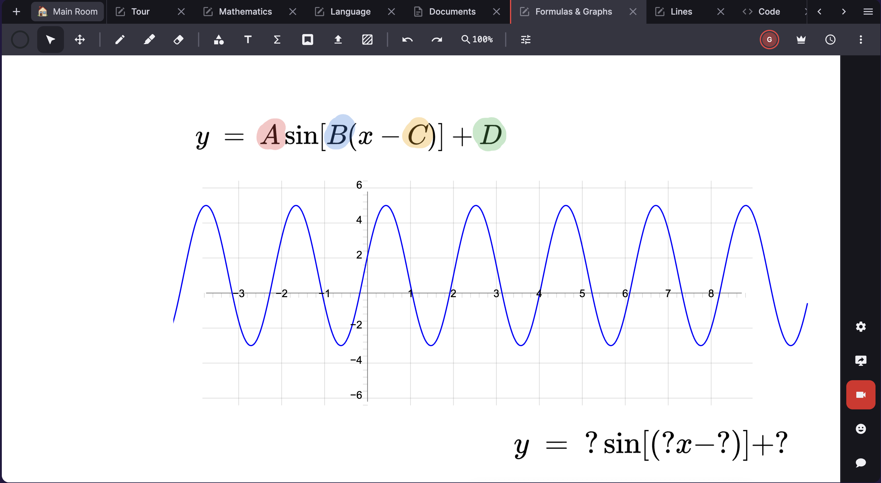 Screenshot of live tutoring session in progress